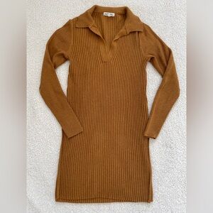 Alex Mill Merino Wool Blend Tunic Sweater Dress EUC - Mochaccino